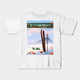 Fort William Scotland To Ski Kids T-Shirt